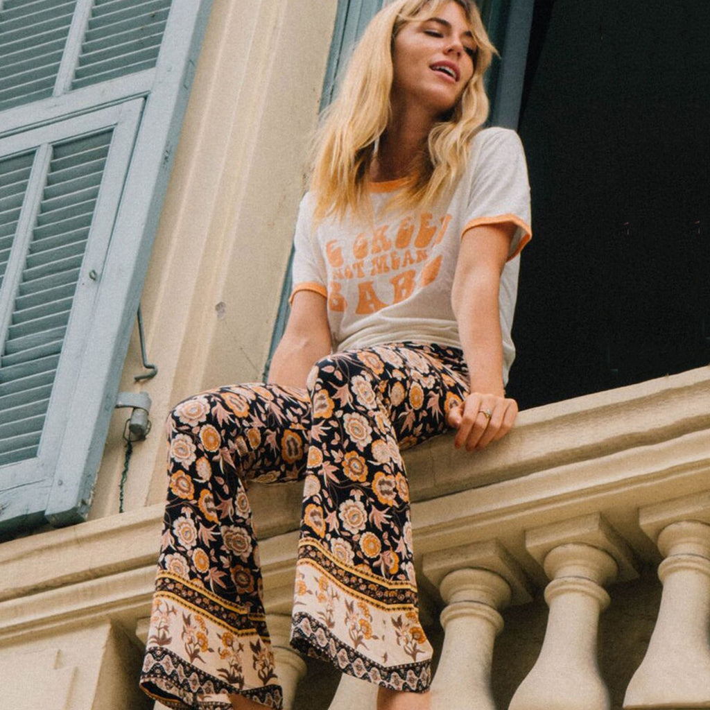 Some Call It Paisley Print Bell Bottom Pants In Rust Multi | Amanda Grace  Boutique