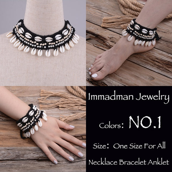 Black Cowrie Shell Necklace
