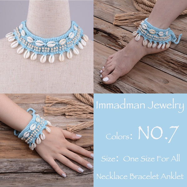Baby Blue Cowrie Choker