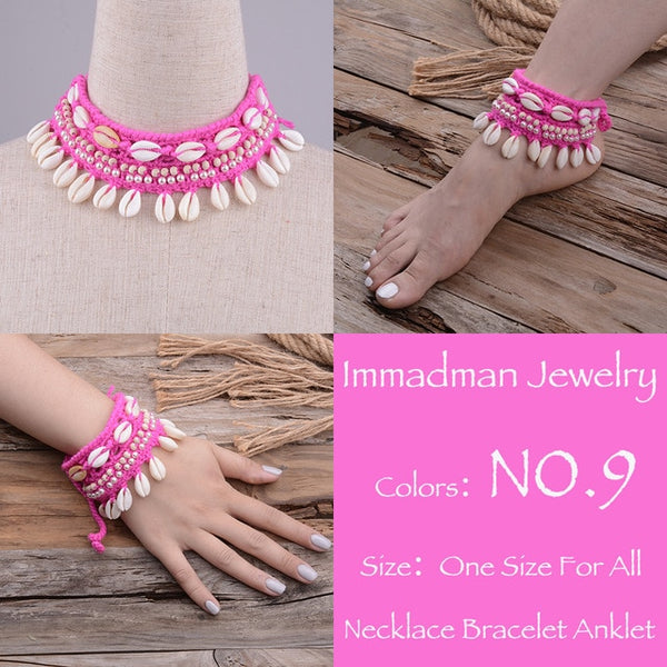 Hot Pink Seashell Necklace