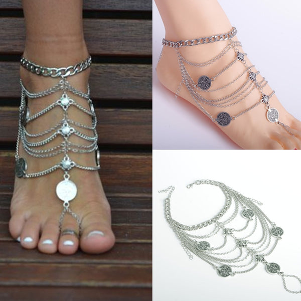 Silver Chains Barefoot Sandals
