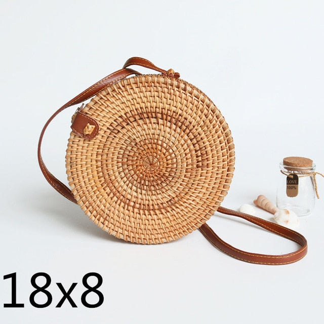 Buy JOSEKO Straw Crossbody Bag Womens Straw Handbag Shoulder Bag Round Bag  for Beach Travel and Everyday Use Light Brown Online at desertcartINDIA