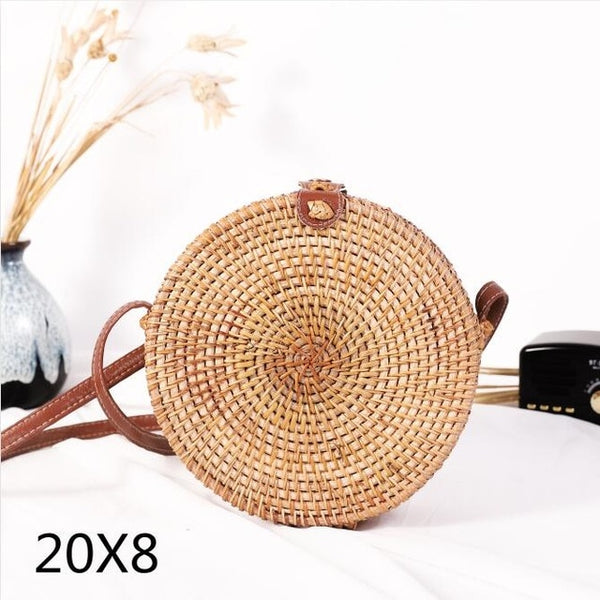 Round Straw Purse