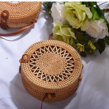 Round Straw Crossbody Bag