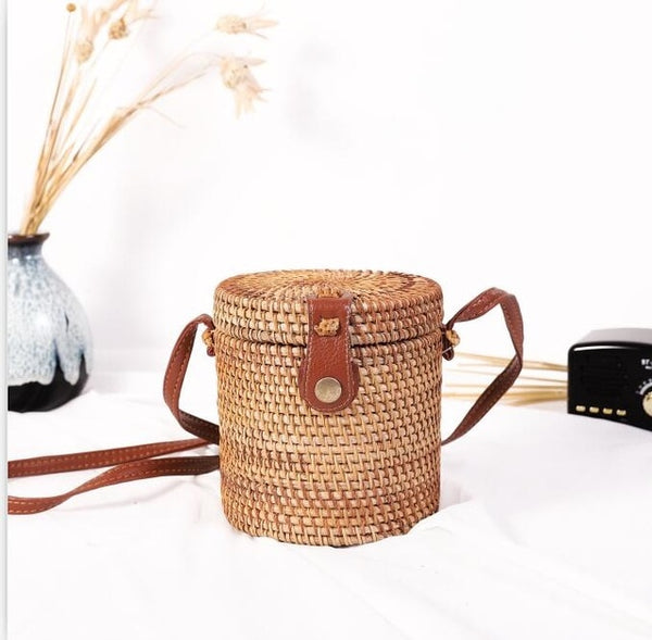 Cylinder Straw Bag