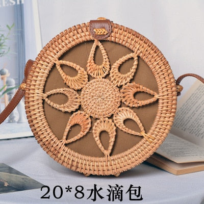 Round Straw Crossbody Purse