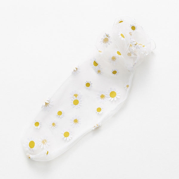 White Daisies Socks