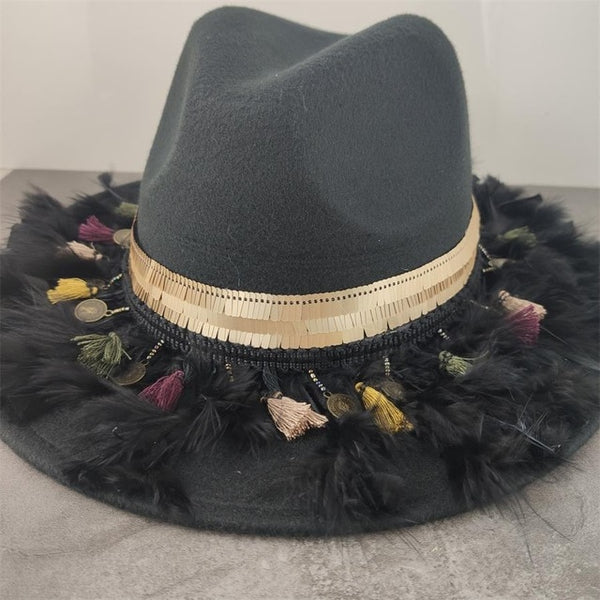 Black Wide Brim Fedora 