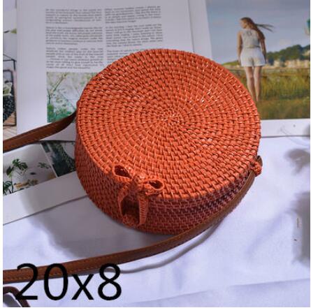 Burnt Orange Straw Bag