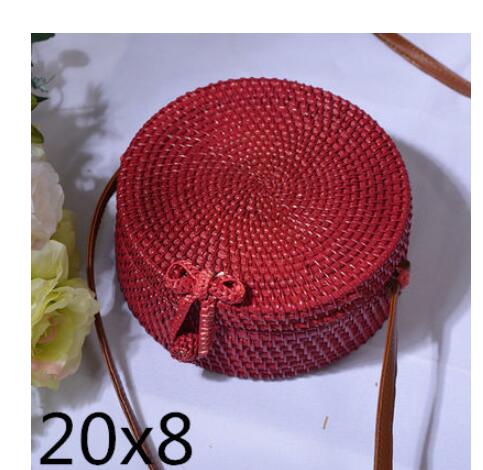 Red Straw Purse