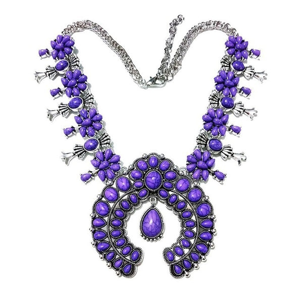 Purple Squash Blossom Necklace