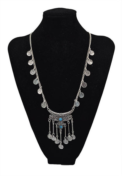 Silver Turquoise Gypsy Necklace