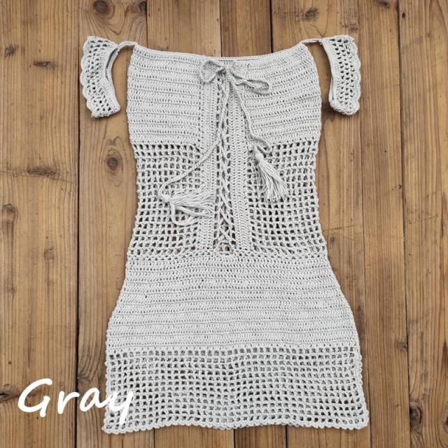 Gray Crochet Dress