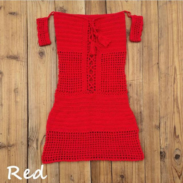 Red Crochet Dress