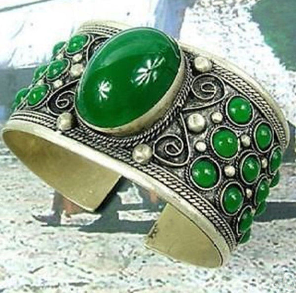 Green Stones Gypsy Bracelet