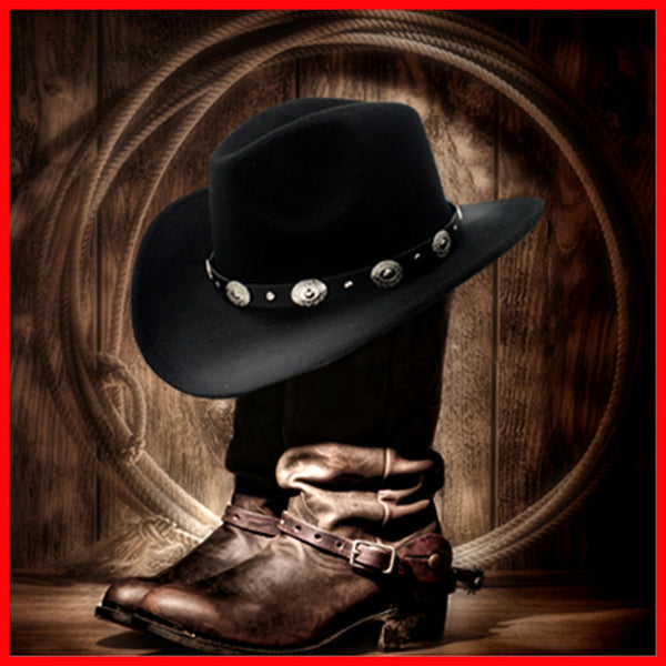 Black Conchos Cowboy Hat 