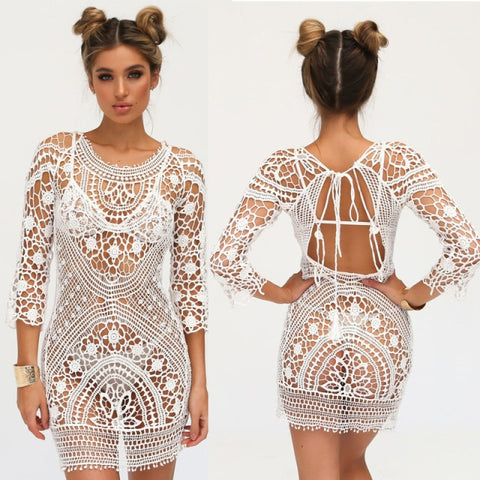 White Crochet Dress