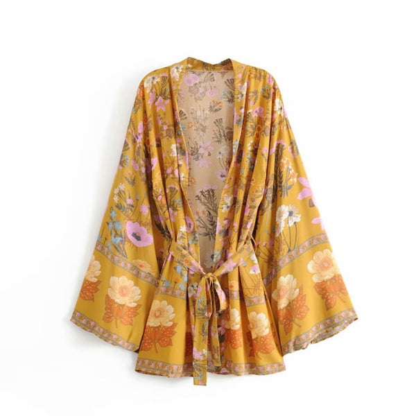 Yellow Floral Kimono