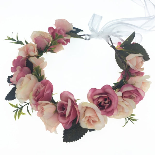 Dark Pink Flower Crown