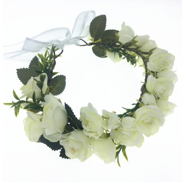White Roses Flower Crown