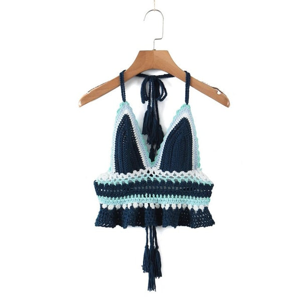 Blue Crochet Halter