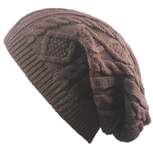 Brown Cable Knit Beanie