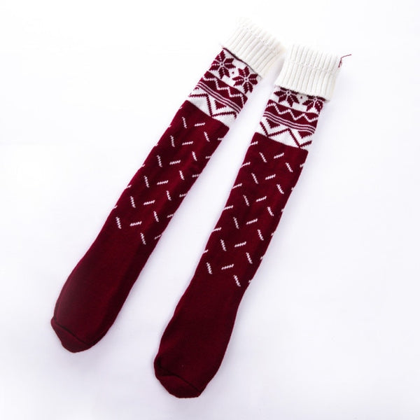 Red & White Snowflake Socks