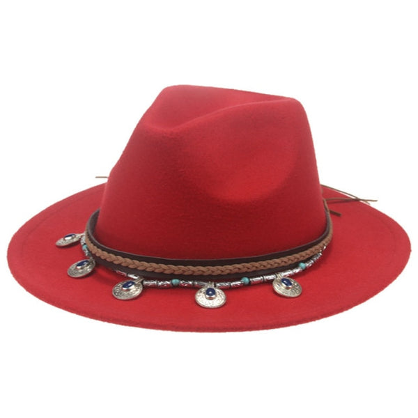 Wide Brim Fedora Gypsy Hat 21 Different Colors You Choose Festival Fashion Jeweled Braided Hatband Festival Fox Adjustable Size Available In Every Color!