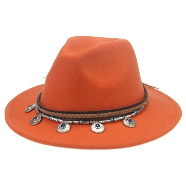 Wide Brim Fedora Gypsy Hat 21 Different Colors You Choose Festival Fashion Jeweled Braided Hatband Festival Fox Adjustable Size Available In Every Color!