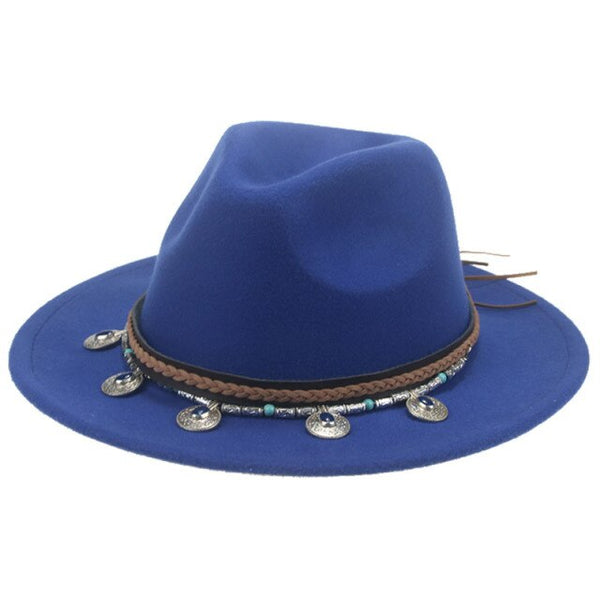 Wide Brim Fedora Gypsy Hat 21 Different Colors You Choose Festival Fashion Jeweled Braided Hatband Festival Fox Adjustable Size Available In Every Color!