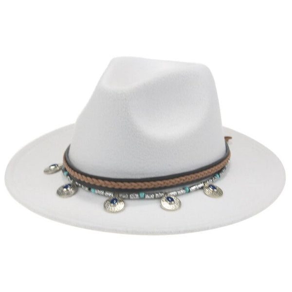 Wide Brim Fedora Gypsy Hat 21 Different Colors You Choose Festival Fashion Jeweled Braided Hatband Festival Fox Adjustable Size Available In Every Color!