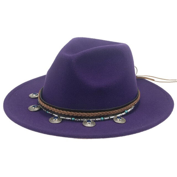 Wide Brim Fedora Gypsy Hat 21 Different Colors You Choose Festival Fashion Jeweled Braided Hatband Festival Fox Adjustable Size Available In Every Color!