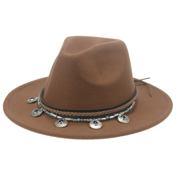 Wide Brim Fedora Gypsy Hat 21 Different Colors You Choose Festival Fashion Jeweled Braided Hatband Festival Fox Adjustable Size Available In Every Color!
