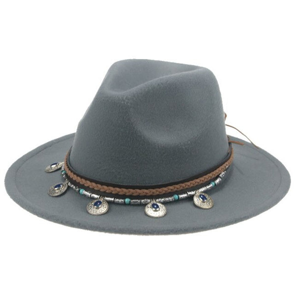 Wide Brim Fedora Gypsy Hat 21 Different Colors You Choose Festival Fashion Jeweled Braided Hatband Festival Fox Adjustable Size Available In Every Color!