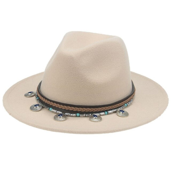 Wide Brim Fedora Gypsy Hat 21 Different Colors You Choose Festival Fashion Jeweled Braided Hatband Festival Fox Adjustable Size Available In Every Color!