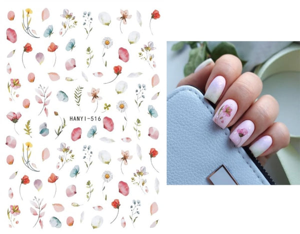 Pastel Flowers Nail Decals