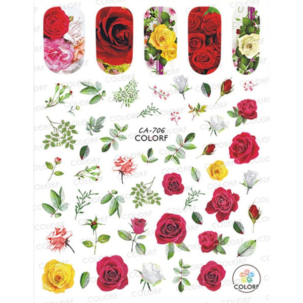 Red Roses Nail Decals