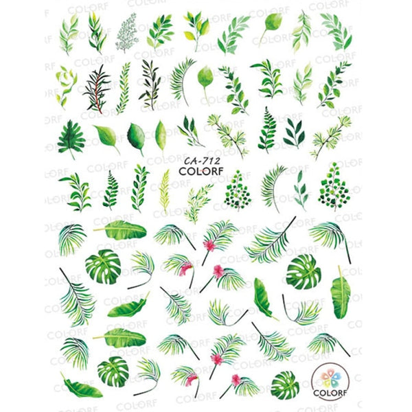 Green Leaves Nail Wraps