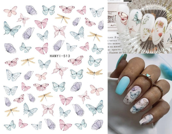 Pastel Butterflies Nail Stickers