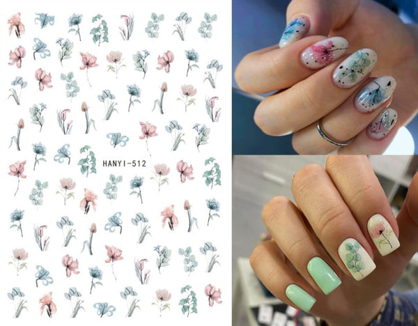 Pale Pink Mint Nail Decals