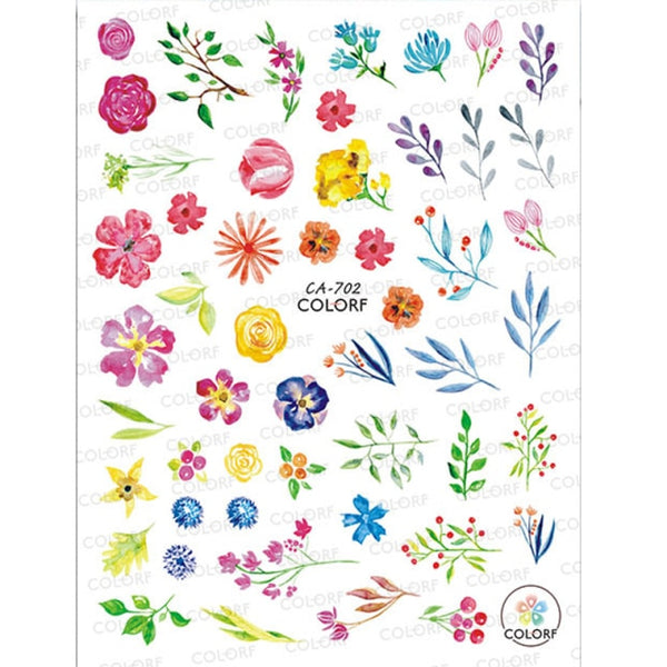 Bright Floral Nail Stickers