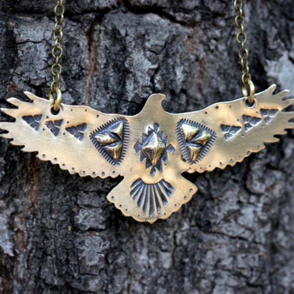 Gold Thunderbird Necklace
