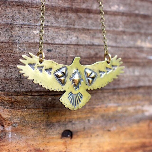 Brass Thunderbird Necklace