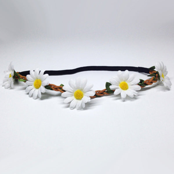 White Daisies Hair Wreath