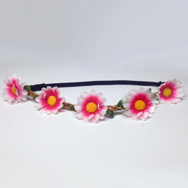 Pink Daisies Hair Wreath