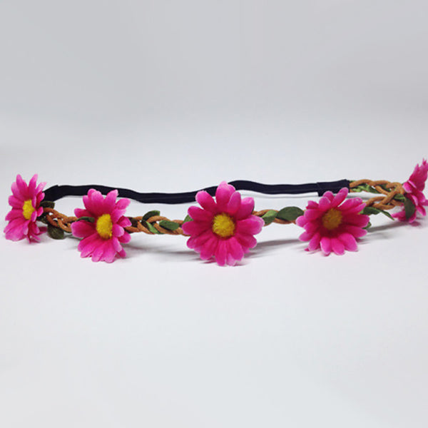 Hot Pink Daisies Flower Crown