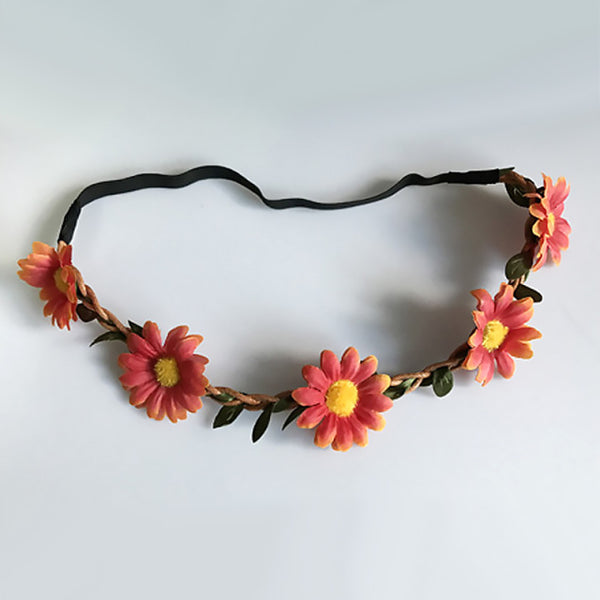 Coral Daisies Flower Crown