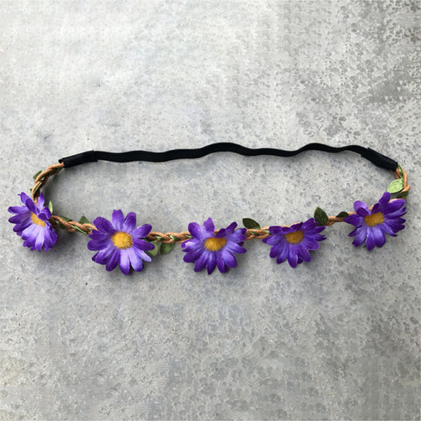 Purple Daisies Hair Wreath