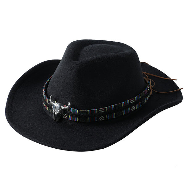 Black Longhorn Cowboy Hat