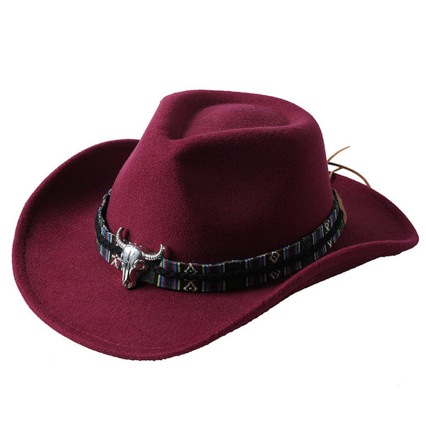 Red Buffalo Skull Hat